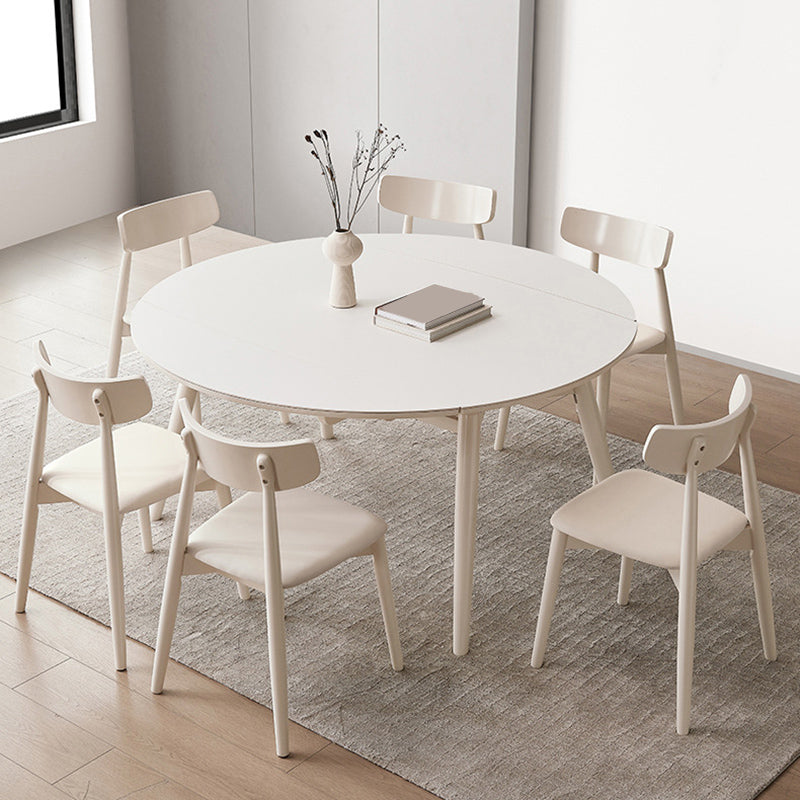 モダンな1/4/5/7ピースダイニングセット長方形の石の折りたたみ式ダイニングテーブルダイニングルーム用