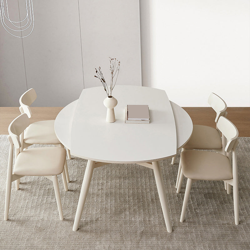 モダンな1/4/5/7ピースダイニングセット長方形の石の折りたたみ式ダイニングテーブルダイニングルーム用