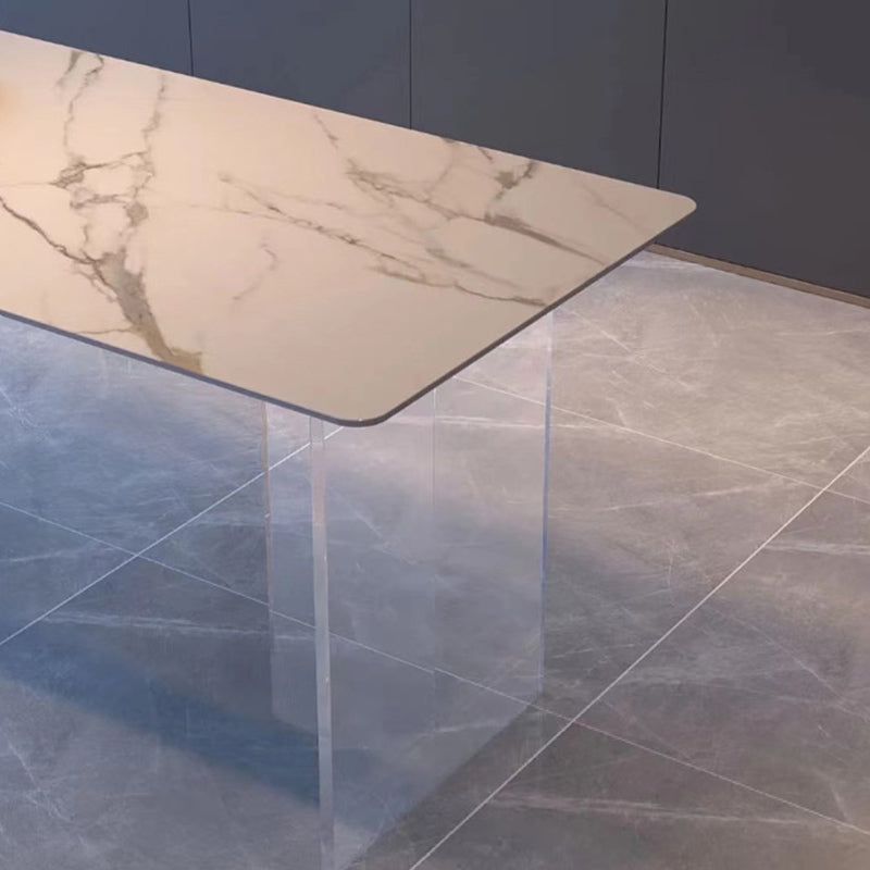 Moderne 1/7 stukken Dinerset Stone Rechthoek eettafel voor keuken