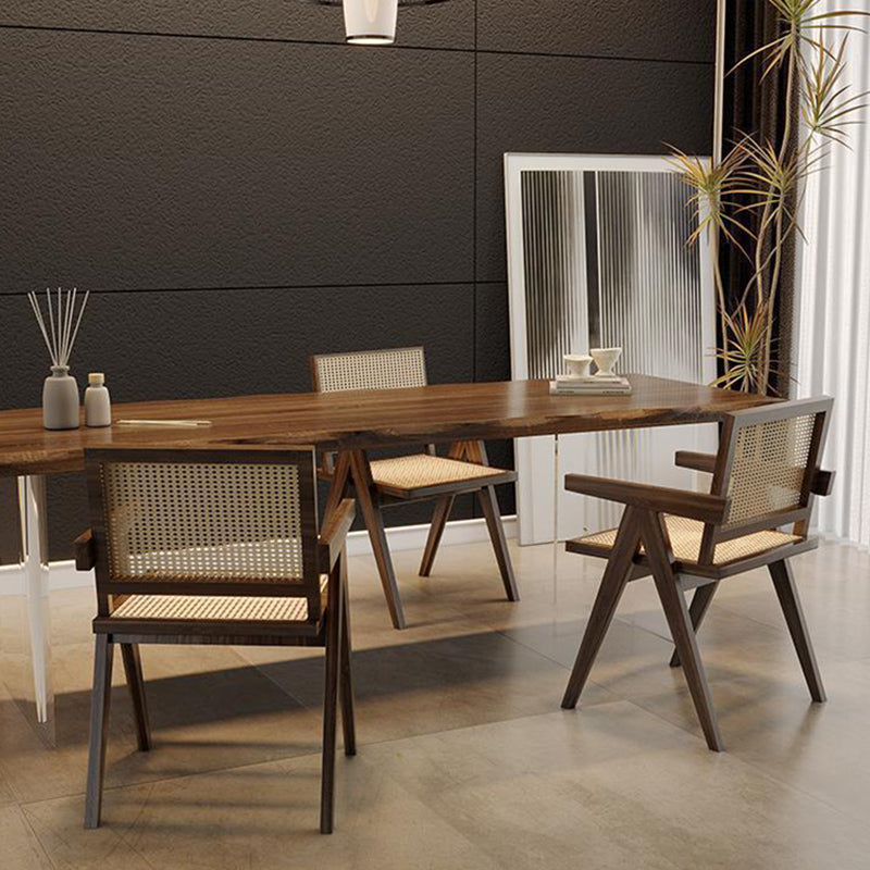 Moderne 1/5/7 Stück Essset Rechteck Holz Esstisch für Esszimmer Küche