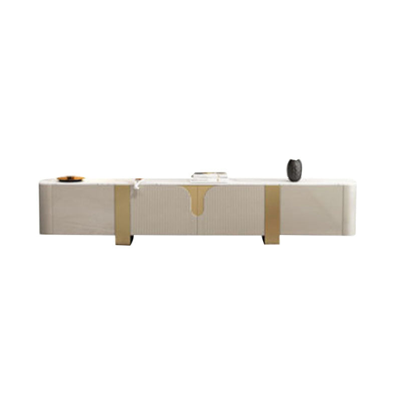 Glam TV Media Console Enclosed Storage TV Console with 2 Drawers 94.5"L x 15.7"W x 18.9"H Clearhalo 'furn' 'furn_tv_stands_entertainment_centers' 'Furniture' 'Living Room Furniture' 'TV Stands & Entertainment Centers' 'TV Stands & Media Storage Furniture' 'tv_stands_entertainment_centers' 6785284
