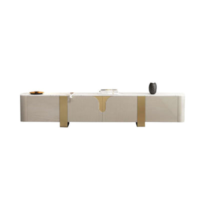 Glam TV Media Console Enclosed Storage TV Console with 2 Drawers 94.5"L x 15.7"W x 18.9"H Clearhalo 'furn' 'furn_tv_stands_entertainment_centers' 'Furniture' 'Living Room Furniture' 'TV Stands & Entertainment Centers' 'TV Stands & Media Storage Furniture' 'tv_stands_entertainment_centers' 6785284