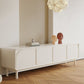 Scandinavische TV-mediaconsole Houten standaardconsole met deuren voor woonkamer