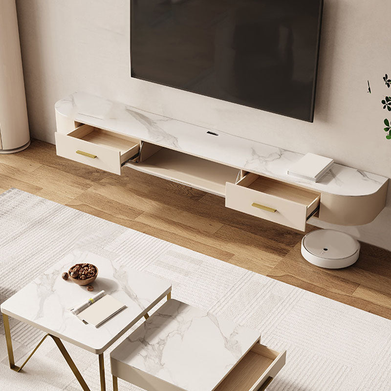 Consola flotante de piedra moderna para medios de TV, consola para sala de estar