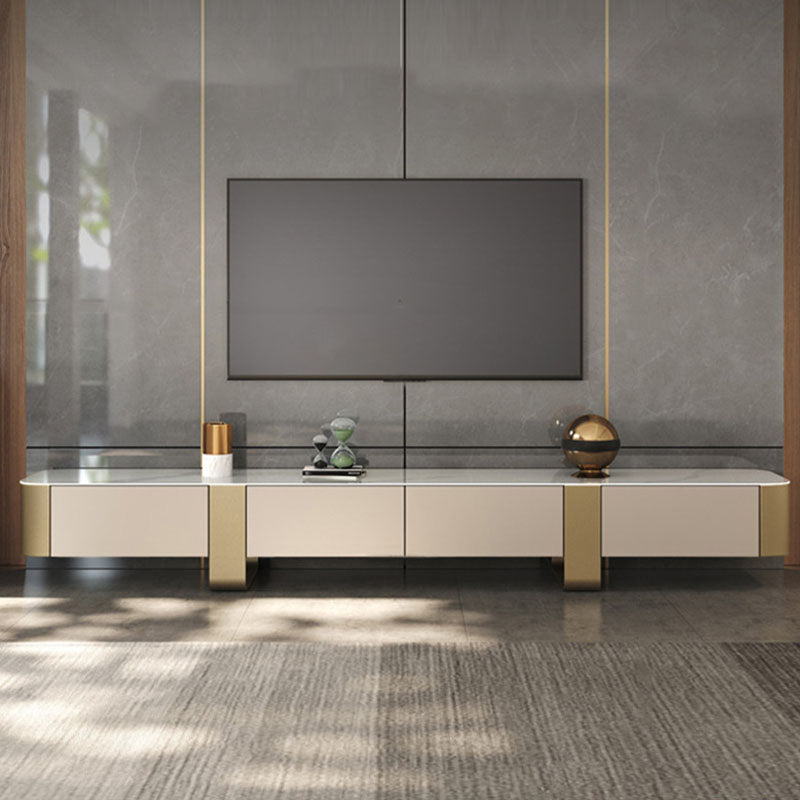 Console multimédia Glam TV Console TV de rangement fermée avec tiroirs