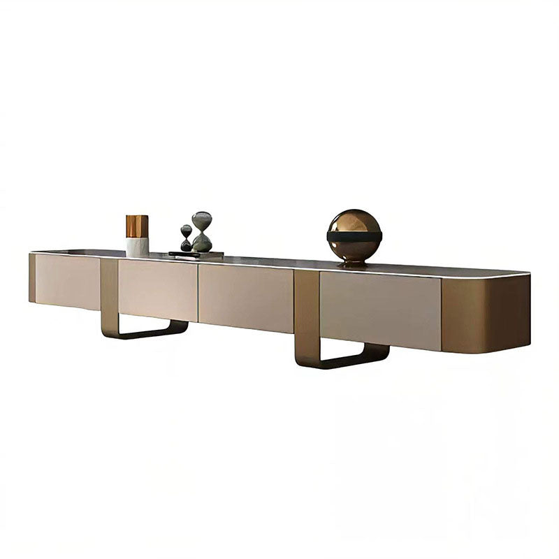 Console multimédia Glam TV Console TV de rangement fermée avec tiroirs