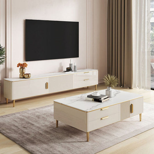 Modern Stone TV Media Console Enclosed Storage Stand Console for Living Room Clearhalo 'furn' 'furn_tv_stands_entertainment_centers' 'Furniture' 'Living Room Furniture' 'TV Stands & Entertainment Centers' 'TV Stands & Media Storage Furniture' 'tv_stands_entertainment_centers' 6785338