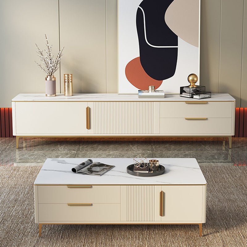Modern Stone TV Media Console Enclosed Storage Stand Console for Living Room Clearhalo 'furn' 'furn_tv_stands_entertainment_centers' 'Furniture' 'Living Room Furniture' 'TV Stands & Entertainment Centers' 'TV Stands & Media Storage Furniture' 'tv_stands_entertainment_centers' 6785341