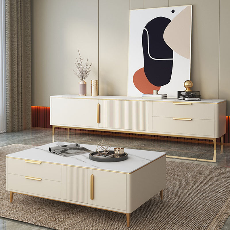 Modern Stone TV Media Console Enclosed Storage Stand Console for Living Room Clearhalo 'furn' 'furn_tv_stands_entertainment_centers' 'Furniture' 'Living Room Furniture' 'TV Stands & Entertainment Centers' 'TV Stands & Media Storage Furniture' 'tv_stands_entertainment_centers' 6785342