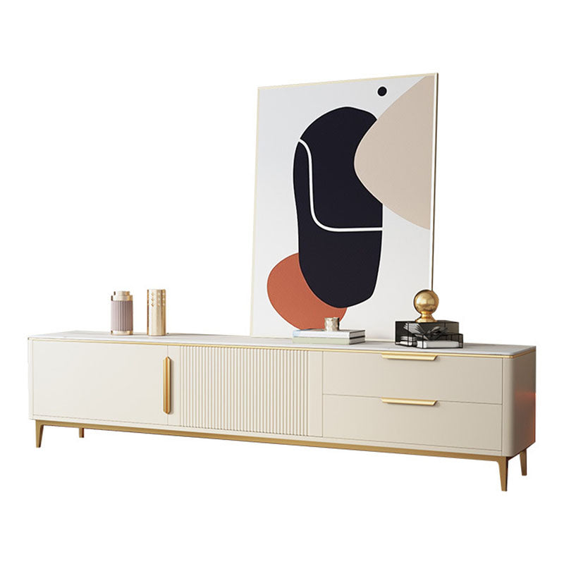 Modern Stone TV Media Console Enclosed Storage Stand Console for Living Room Clearhalo 'furn' 'furn_tv_stands_entertainment_centers' 'Furniture' 'Living Room Furniture' 'TV Stands & Entertainment Centers' 'TV Stands & Media Storage Furniture' 'tv_stands_entertainment_centers' 6785344