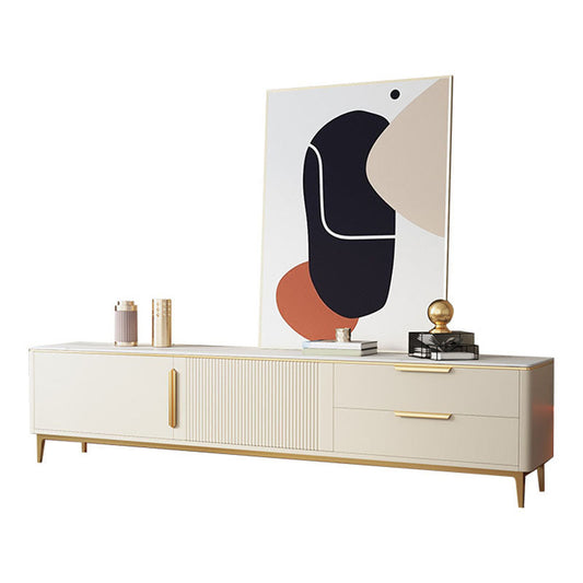 Modern Stone TV Media Console Enclosed Storage Stand Console for Living Room Clearhalo 'furn' 'furn_tv_stands_entertainment_centers' 'Furniture' 'Living Room Furniture' 'TV Stands & Entertainment Centers' 'TV Stands & Media Storage Furniture' 'tv_stands_entertainment_centers' 6785344