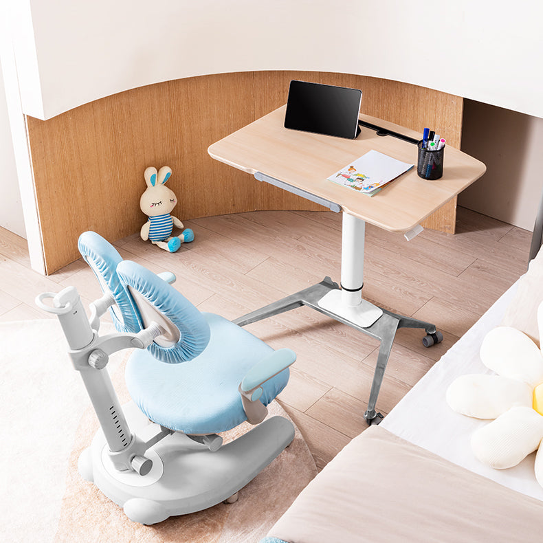 Rectangular Shaped Standing Desk White and Natural Writing Desks for Office Clearhalo 'furn' 'furn_office_desk' 'Furniture' 'Office Desks' 'Office Furniture' 'office_desk' 6788023