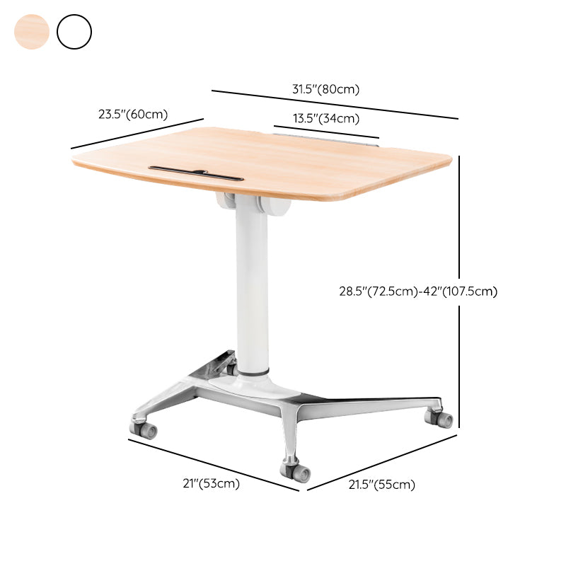 Rectangular Shaped Standing Desk White and Natural Writing Desks for Office Clearhalo 'furn' 'furn_office_desk' 'Furniture' 'Office Desks' 'Office Furniture' 'office_desk' 6788031