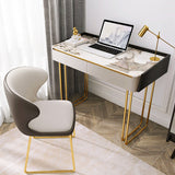 2 Drawers Writing Desk Stone 29.53" Tall Office Desk with Sled Base Clearhalo 'furn' 'furn_office_desk' 'Furniture' 'Office Desks' 'Office Furniture' 'office_desk' 6788062