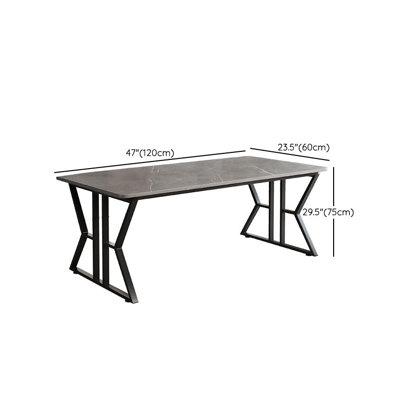 2 Drawers Writing Desk Stone 29.53" Tall Office Desk with Sled Base Clearhalo 'furn' 'furn_office_desk' 'Furniture' 'Office Desks' 'Office Furniture' 'office_desk' 6788068