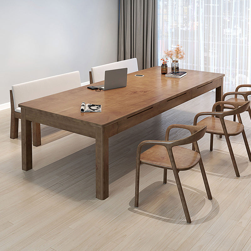 Moderner massiver Holzbüro -Schreibtisch Rechteck Task Schreibtisch mit 3/6 Schubladen für Zuhause