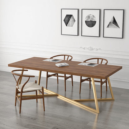 Solid Wood Rectangular Writing Desk Glam 29.53" Tall Office Desk