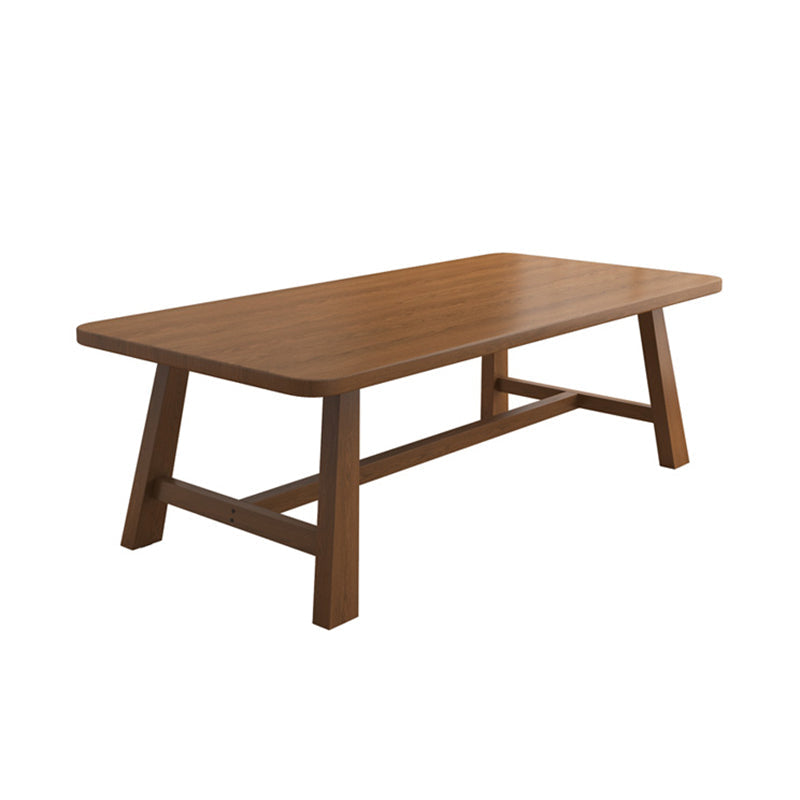 Solid Wood Curved Writing Desk H-Shape Base 29.53" Tall Office Desk Clearhalo 'furn' 'furn_office_desk' 'Furniture' 'Office Desks' 'Office Furniture' 'office_desk' 6788270