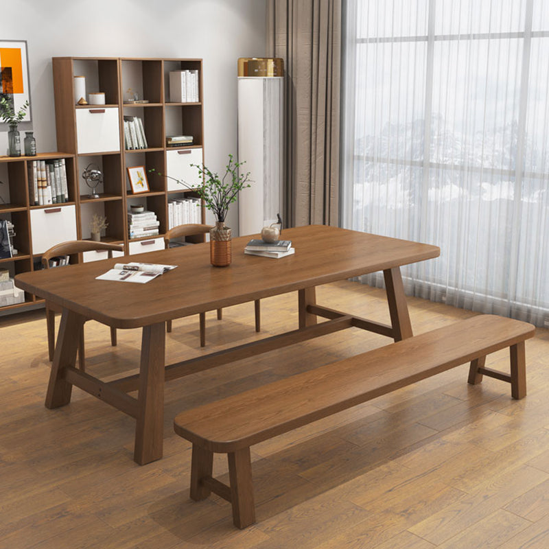 Solid Wood Curved Writing Desk H-Shape Base 29.53" Tall Office Desk Clearhalo 'furn' 'furn_office_desk' 'Furniture' 'Office Desks' 'Office Furniture' 'office_desk' 6788275