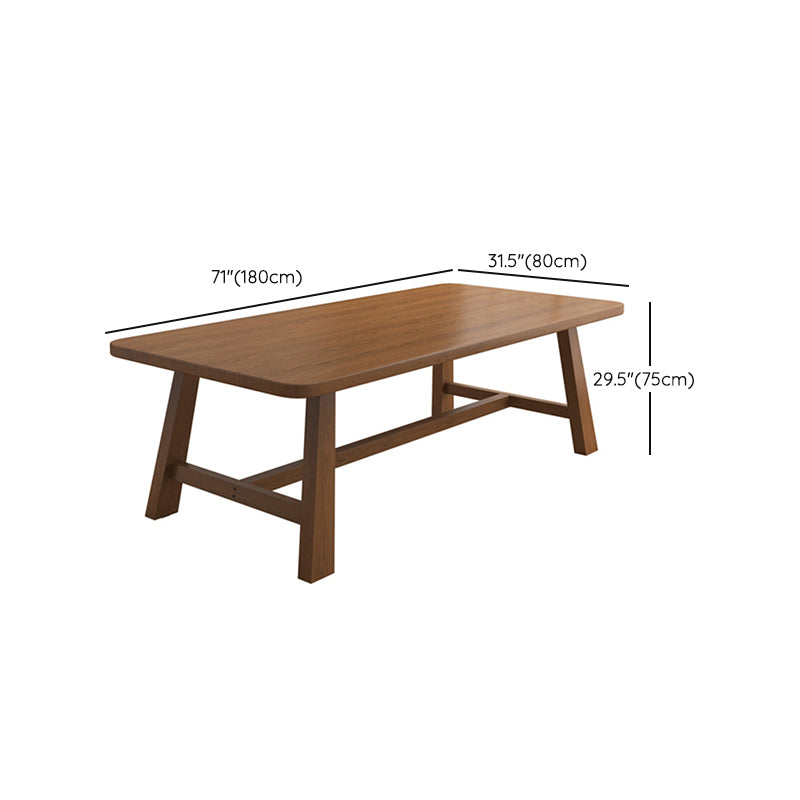 Solid Wood Curved Writing Desk H-Shape Base 29.53" Tall Office Desk Clearhalo 'furn' 'furn_office_desk' 'Furniture' 'Office Desks' 'Office Furniture' 'office_desk' 6788282