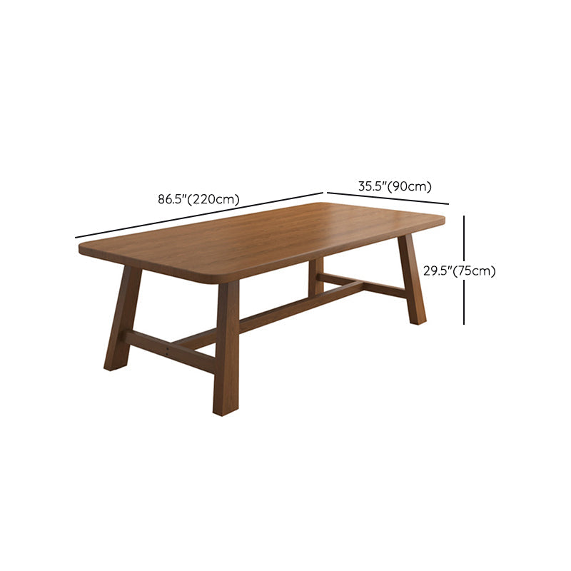 Solid Wood Curved Writing Desk H-Shape Base 29.53" Tall Office Desk Clearhalo 'furn' 'furn_office_desk' 'Furniture' 'Office Desks' 'Office Furniture' 'office_desk' 6788284