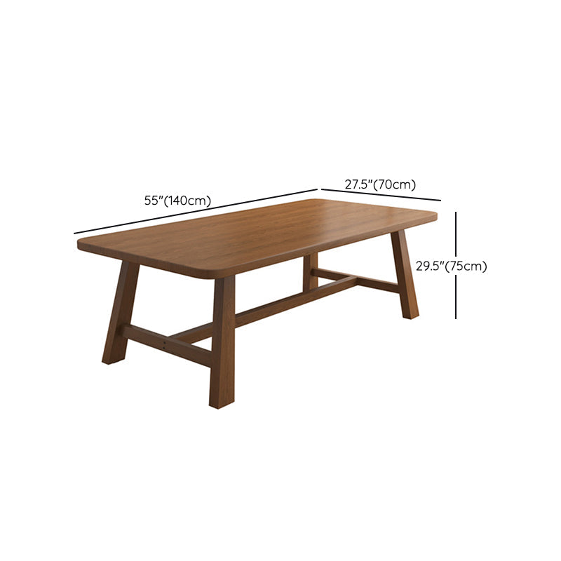 Solid Wood Curved Writing Desk H-Shape Base 29.53" Tall Office Desk Clearhalo 'furn' 'furn_office_desk' 'Furniture' 'Office Desks' 'Office Furniture' 'office_desk' 6788285