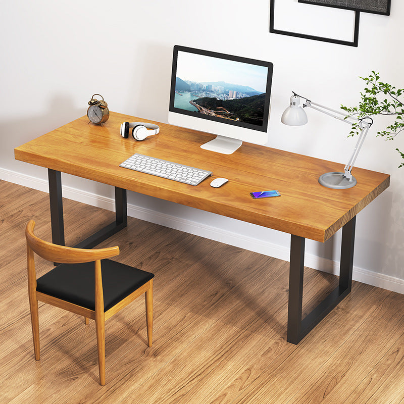 Industrial 29.53" Tall Office Desk Wooden Rectangular Writing Desk with Sled Base 70.9"L x 27.6"W x 29.5"H Clearhalo 'furn' 'furn_office_desk' 'Furniture' 'Office Desks' 'Office Furniture' 'office_desk' 6788331