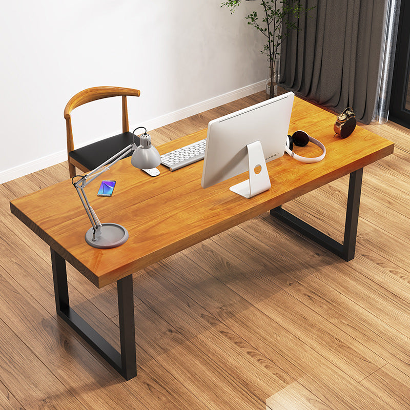 Industrial 29.53" Tall Office Desk Wooden Rectangular Writing Desk with Sled Base 78.7"L x 27.6"W x 29.5"H Clearhalo 'furn' 'furn_office_desk' 'Furniture' 'Office Desks' 'Office Furniture' 'office_desk' 6788332