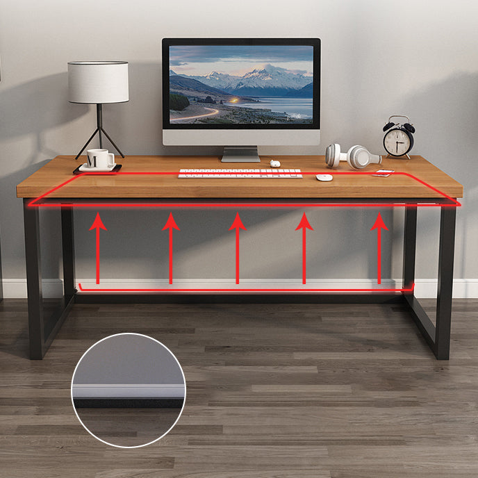 Rectangular Shaped Computer Desk Brown Writing Desk for Home Clearhalo 'furn' 'furn_office_desk' 'Furniture' 'Office Desks' 'Office Furniture' 'office_desk' 6788408