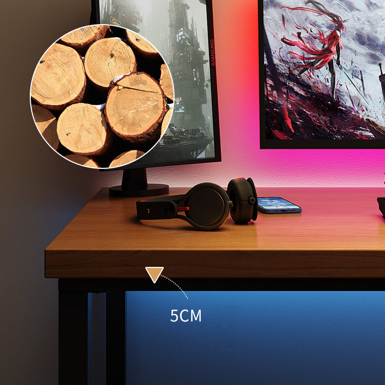 Rectangular Shaped Computer Desk Brown Writing Desk for Home Clearhalo 'furn' 'furn_office_desk' 'Furniture' 'Office Desks' 'Office Furniture' 'office_desk' 6788409