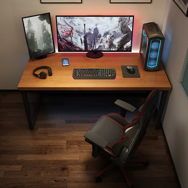 Rectangular Shaped Computer Desk Brown Writing Desk for Home 78.7"L x 27.6"W x 29.5"H Clearhalo 'furn' 'furn_office_desk' 'Furniture' 'Office Desks' 'Office Furniture' 'office_desk' 6788412