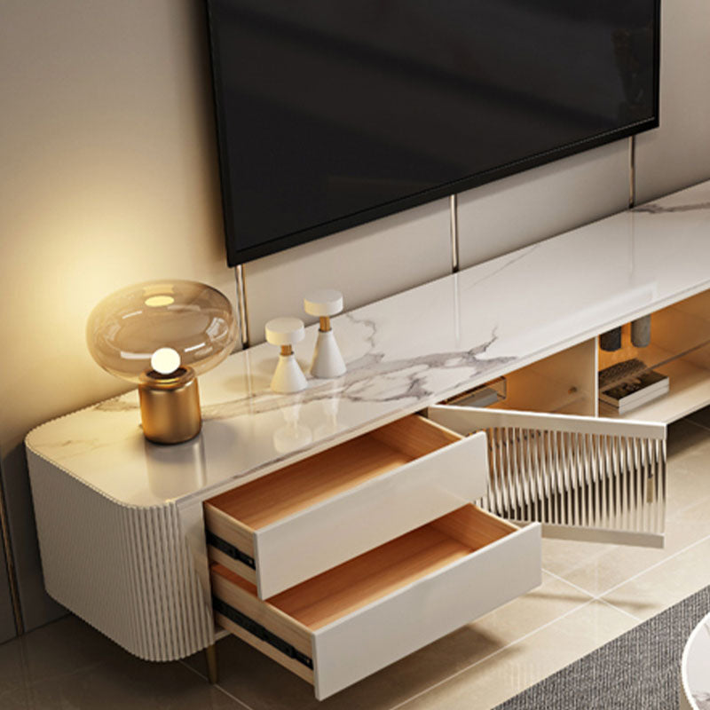 Console TV multimediale con contenitore chiuso Console TV Glam con 4 cassetti