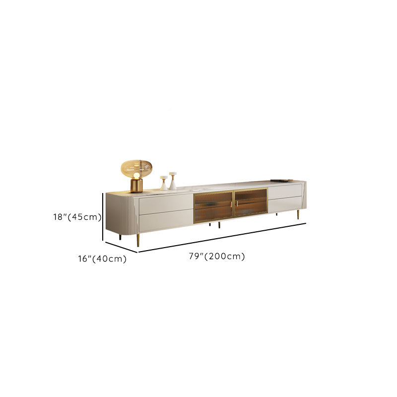Console TV multimediale con contenitore chiuso Console TV Glam con 4 cassetti