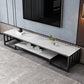 Glass TV Media Console Open Storage TV Console for Living Room Black White Clearhalo 'furn' 'furn_tv_stands_entertainment_centers' 'Furniture' 'Living Room Furniture' 'TV Stands & Entertainment Centers' 'TV Stands & Media Storage Furniture' 'tv_stands_entertainment_centers' 6788495