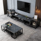 Glass TV Media Console Open Storage TV Console for Living Room Clearhalo 'furn' 'furn_tv_stands_entertainment_centers' 'Furniture' 'Living Room Furniture' 'TV Stands & Entertainment Centers' 'TV Stands & Media Storage Furniture' 'tv_stands_entertainment_centers' 6788497