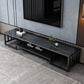 Glass TV Media Console Open Storage TV Console for Living Room Black-Gray Clearhalo 'furn' 'furn_tv_stands_entertainment_centers' 'Furniture' 'Living Room Furniture' 'TV Stands & Entertainment Centers' 'TV Stands & Media Storage Furniture' 'tv_stands_entertainment_centers' 6788498