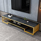 Glass TV Media Console Open Storage TV Console for Living Room Gold-grey Clearhalo 'furn' 'furn_tv_stands_entertainment_centers' 'Furniture' 'Living Room Furniture' 'TV Stands & Entertainment Centers' 'TV Stands & Media Storage Furniture' 'tv_stands_entertainment_centers' 6788500