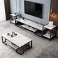 Glass TV Media Console Open Storage TV Console for Living Room Clearhalo 'furn' 'furn_tv_stands_entertainment_centers' 'Furniture' 'Living Room Furniture' 'TV Stands & Entertainment Centers' 'TV Stands & Media Storage Furniture' 'tv_stands_entertainment_centers' 6788501