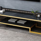Glass TV Media Console Open Storage TV Console for Living Room Clearhalo 'furn' 'furn_tv_stands_entertainment_centers' 'Furniture' 'Living Room Furniture' 'TV Stands & Entertainment Centers' 'TV Stands & Media Storage Furniture' 'tv_stands_entertainment_centers' 6788503