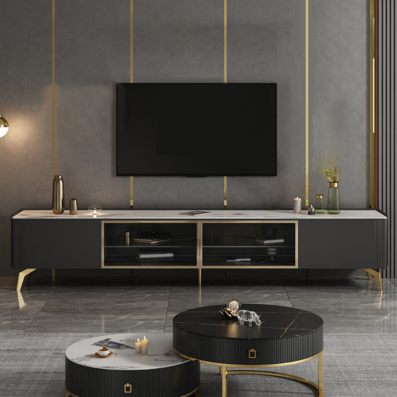 Glam TV Media Console Enclosed Storage TV Console for Living Room Clearhalo 'furn' 'furn_tv_stands_entertainment_centers' 'Furniture' 'Living Room Furniture' 'TV Stands & Entertainment Centers' 'TV Stands & Media Storage Furniture' 'tv_stands_entertainment_centers' 6788511