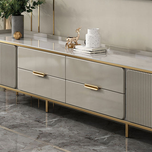 Glam TV Media Console Console TV di archiviazione chiusa con 4 cassetti