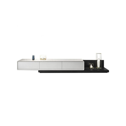 Scandinavian TV Media Console Wood Stand Console for Living Room 59"L x 16.5"W x 11"H Black White Clearhalo 'furn' 'furn_tv_stands_entertainment_centers' 'Furniture' 'Living Room Furniture' 'TV Stands & Entertainment Centers' 'TV Stands & Media Storage Furniture' 'tv_stands_entertainment_centers' 6788599