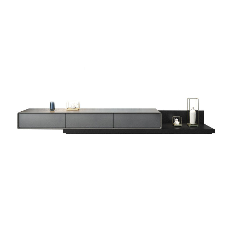 Scandinavian TV Media Console Wood Stand Console for Living Room 79"L x 16.5"W x 11"H Black-Gray Clearhalo 'furn' 'furn_tv_stands_entertainment_centers' 'Furniture' 'Living Room Furniture' 'TV Stands & Entertainment Centers' 'TV Stands & Media Storage Furniture' 'tv_stands_entertainment_centers' 6788609