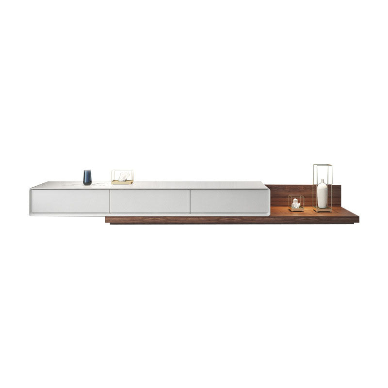 Scandinavian TV Media Console Wood Stand Console for Living Room 79"L x 16.5"W x 11"H Walnut White Clearhalo 'furn' 'furn_tv_stands_entertainment_centers' 'Furniture' 'Living Room Furniture' 'TV Stands & Entertainment Centers' 'TV Stands & Media Storage Furniture' 'tv_stands_entertainment_centers' 6788615