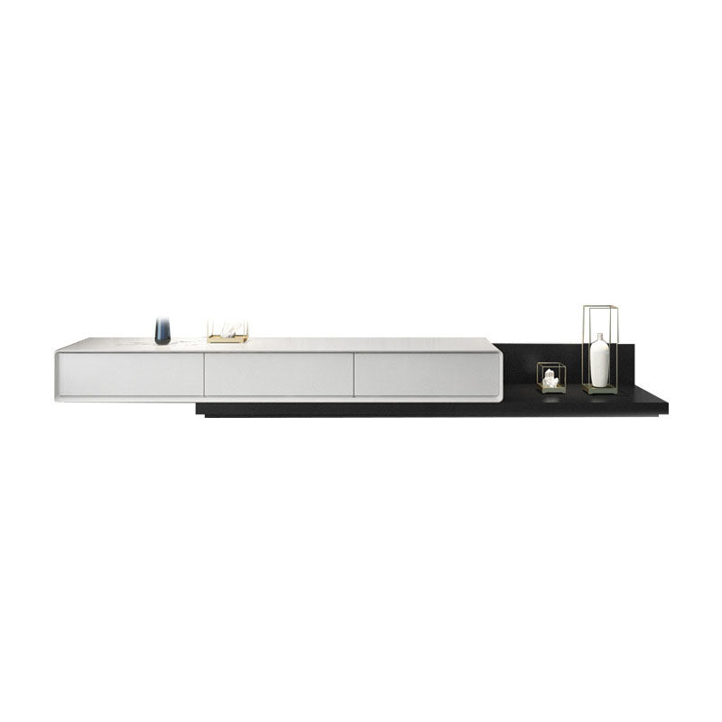 Scandinavian TV Media Console Wood Stand Console for Living Room 79"L x 16.5"W x 11"H Black White Clearhalo 'furn' 'furn_tv_stands_entertainment_centers' 'Furniture' 'Living Room Furniture' 'TV Stands & Entertainment Centers' 'TV Stands & Media Storage Furniture' 'tv_stands_entertainment_centers' 6788616