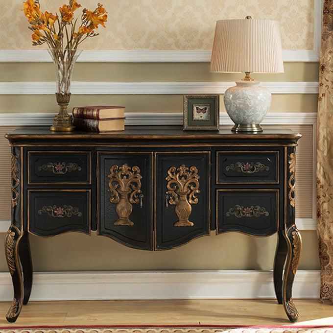Victoria Wooden Accent Table Free Form Console Sofa Table for Hall Black Clearhalo 'Console Tables' 'console_tables' 'Entry & Mudroom Furniture' 'furn' 'furn_console_tables' 'Furniture' 6788730