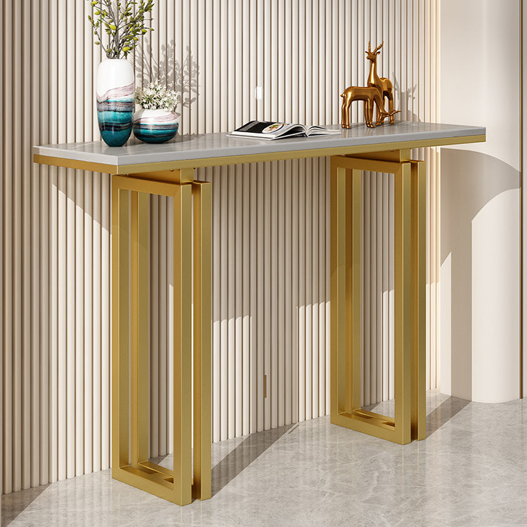 Tavolo accento console rettangolare glam tavolo da divano console di finitura antica in pietra