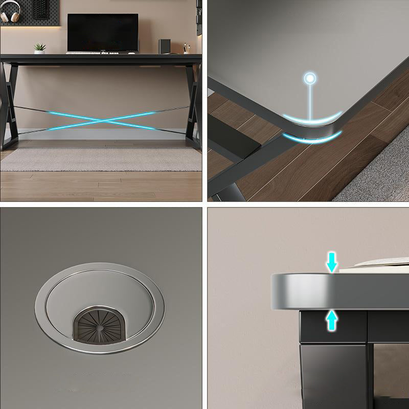 23.62 "W Moderne Office Desk Antique Finish Computer Desk met metalen benen