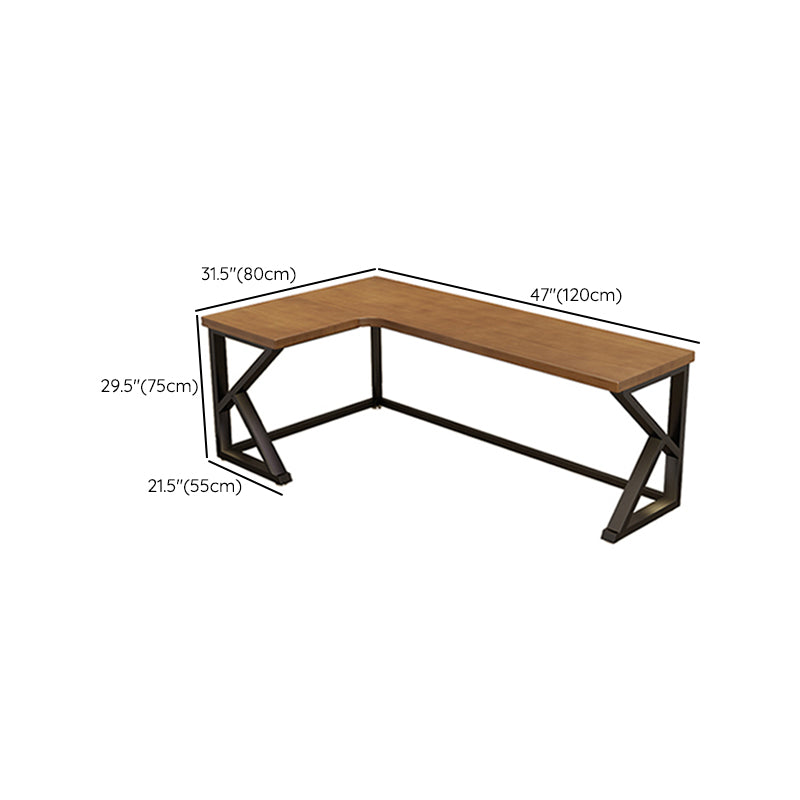 Modern Solid Wood Writing Desk 29.53" Tall Sled Base Corner Office Desk Clearhalo 'furn' 'furn_office_desk' 'Furniture' 'Office Desks' 'Office Furniture' 'office_desk' 6788871