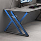 Stone Rectangular Gaming Desk 29.53-inch Tall Computer Desk with Iron Legs Clearhalo 'furn' 'furn_office_desk' 'Furniture' 'Office Desks' 'Office Furniture' 'office_desk' 6789021